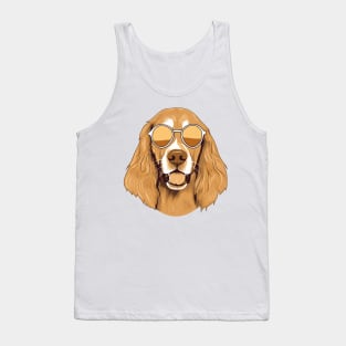 Golden Summer dog in sunglasses, golden retriever Tank Top